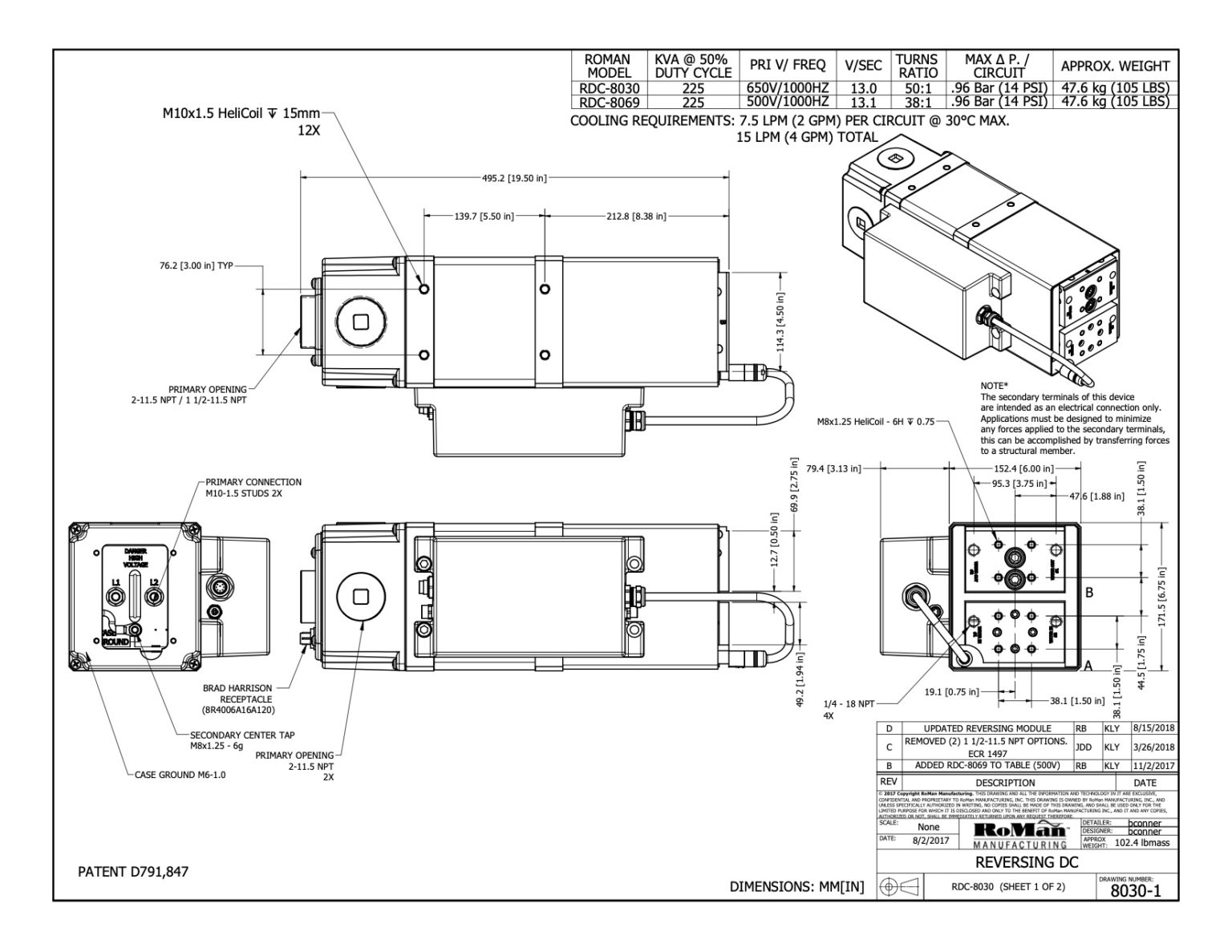 Reversing DC RDC-8030 - RoMan Manufacturing